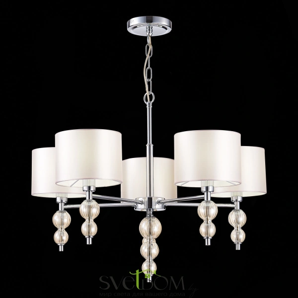 SLE105703-05 Светильник подвесной Хром/Светло-бежевый E14 5*40W RAMER