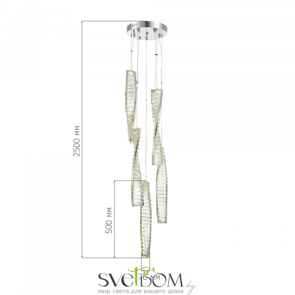 SL6205.103.05 Светильник подвесной ST-Luce Хром/Прозрачный LED 1*55W 4000K ELICA