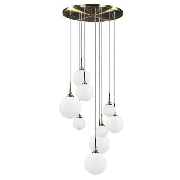 Lightstar 813091 Люстра GLOBO 9х40W E14 electroplating bronze/white