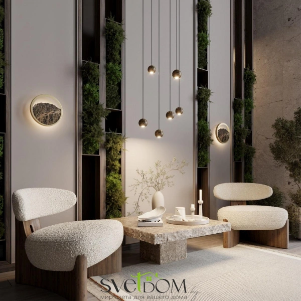 7068/5L MIDCENT ODL26 169 светильник мрамор Bidasar/металл IP20 LED 5W 3000K 220V DEX