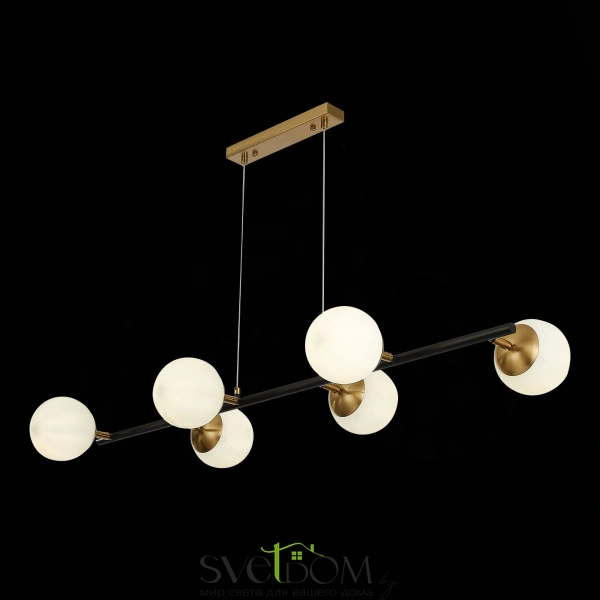 SLE220403-06 Светильник подвесной Черный, Латунь/Белый E27 6*60W FORLI