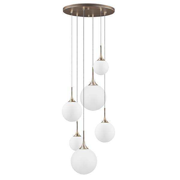 Lightstar 813063 Люстра GLOBO 6х40W E14 champagne gold/white