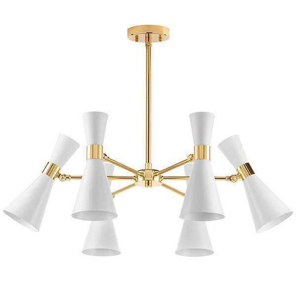 Lightstar 816066 Люстра DUMO 6х40W E14 БЕЛЫЙ МАТОВЫЙ/ЗОЛОТО