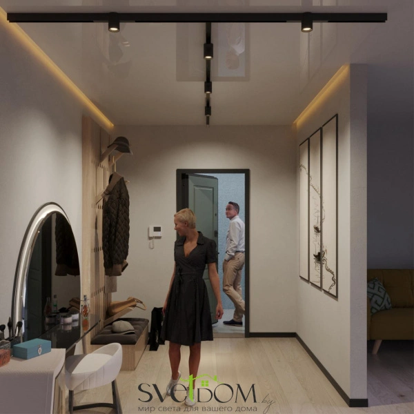 359955 PORT черный Трековый светодиодный светильник диммир. со сменой цв.температуры, пульт ДУ/Tuya Smart Life LED 10W 90-240V VECTOR