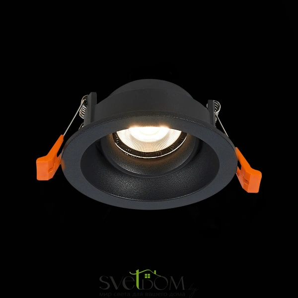 ST208.408.01 Св-к встр. Черный GU10 1*50W  D94xH40 220V Без ламп Встраиваемые светильники