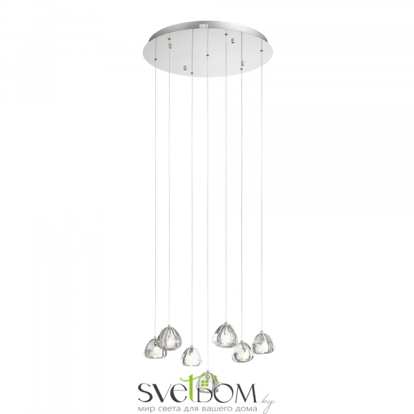 SL6017.101.07 Светильник подвесной ST-Luce Хром/Прозрачный с пузырьками воздуха LED 7*3W 3000K WATERFALL