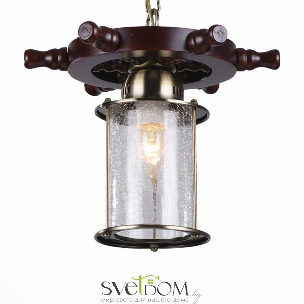 SL150.303.01 Светильник подвесной ST-Luce Бронза, Коричневый/Прозрачный с эфектом трещин E27 1*40W VOLANTINO