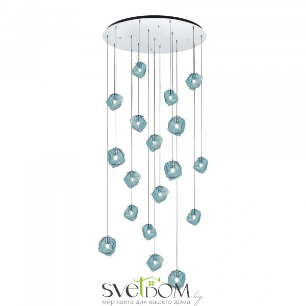 SL1175.113.18 Светильник подвесной ST-Luce Хром/Светло-голубой E14 18*40W PORTICI
