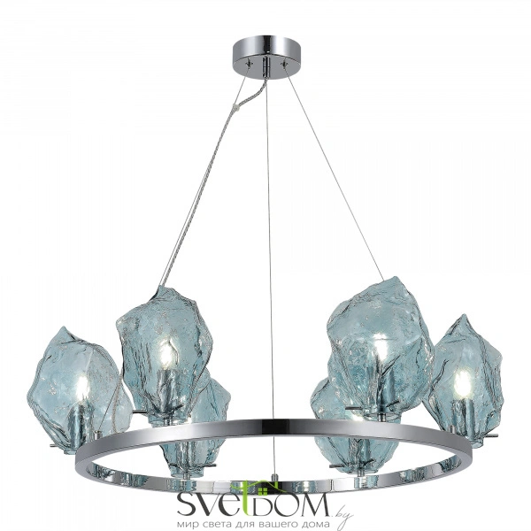 SL1175.113.06 Люстра подвесная ST-Luce Хром/Светло-голубой E14 6*40W PORTICI