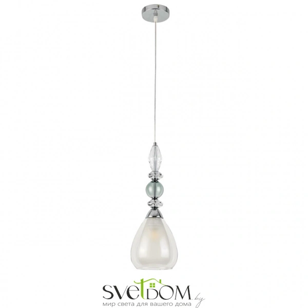 8293/1A MODERNI LN26 367 хром/белый/прозрачный, металл/стекло/хрусталь Подвес E27 1*60W 220V GANNA