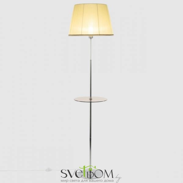 Citilux Линц CL402973T Торшер хром со столиком и кремовым абажуром