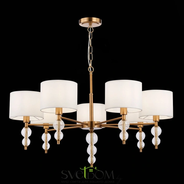 SLE105713-07 Светильник подвесной Латунь, Прозрачный/Белый E14 7*40W RAMER