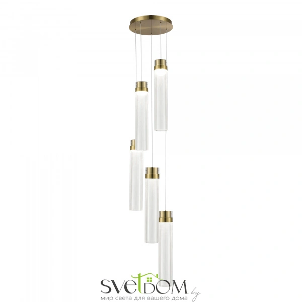 SL6236.303.05 Светильник подвесной ST-Luce Латунь/Прозрачный LED 5*12W 4000K CHAMPAGNE