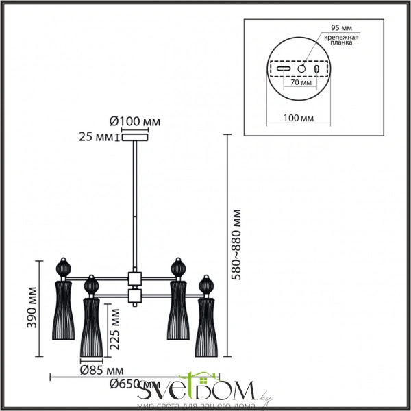 8268/6 NEOCLASSI LN26 160 хром/белый/прозрачный, металл/керамика/стекло Люстра Е14 6*40W 220V EMILY
