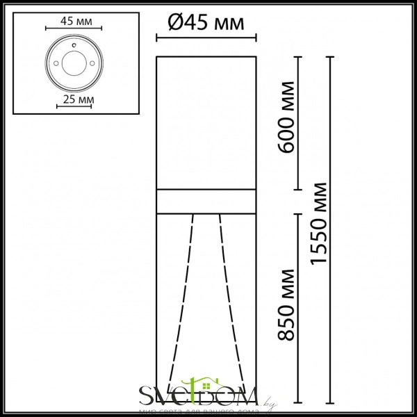 7144/4CL HIGHTECH ODL26 515 светильник античная бронза/акрилл/металл IP20 LED 4W 280Лм 3000K 180° 220V DEFANCE