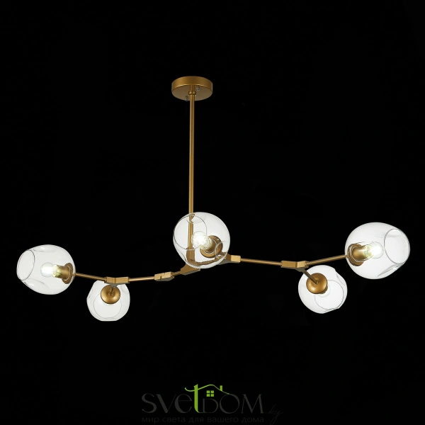 SLE154823-05 Светильник подвесной Золотистый/Прозрачный E27 5*40W RAMETTO