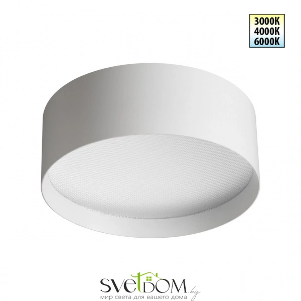 359598 OVER NT25 000 белый Светильник накладной светодиодный с переключ. цв. температуры IP20 LED 24W 220-240V 3000К\4000К\6000К ORBIS