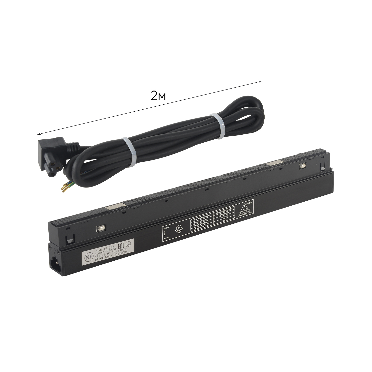 Драйвер для магнитного шинопровода 48V, 200W Crystal Lux CLT 0.203 09 BL Crystal Lux