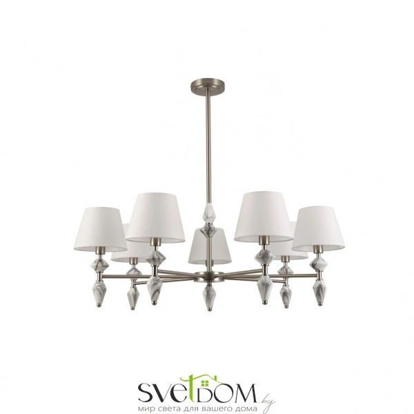 8274/7 CLASSI LN26 045 никель/белый/серый, металл/керамика/ткань Люстра Е14 7*40W 220V VERMONT