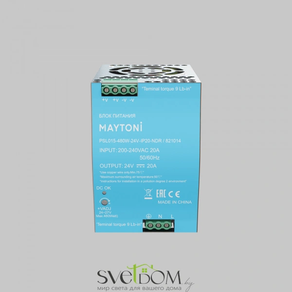 Блок питания PSL015 24В 480Вт IP20 821014