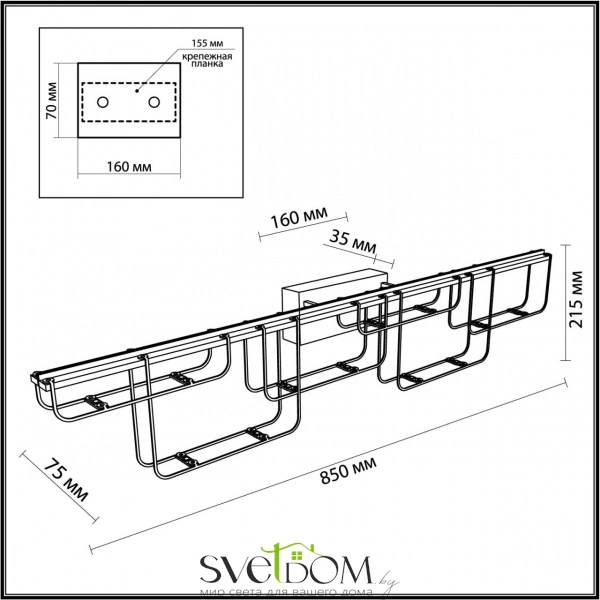 7059/12WL HIGHTECH ODL26 287 светильник нерж/сталь хром IP20 LED 12W 1080Лм 3000K 220V ZAHA