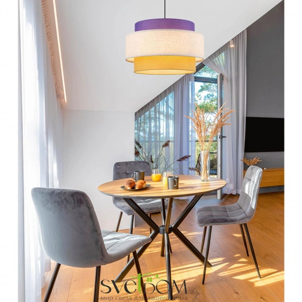 8281/4 MODERNI LN26 183 черный/фиолетовый/бежевый/желтый, металл/текстиль Светильник подвесной E14 4*40W 220V PALERMO