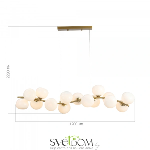 SL1519.303.16 Светильник подвесной ST-Luce Латунь/Белый G9 16*5W 4000K SWEVEN