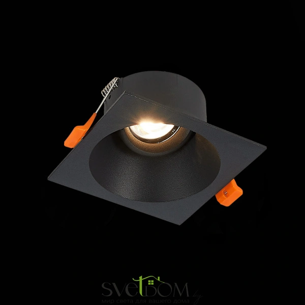 ST207.418.01 Св-к встр. Черный GU10 1*50W  L103xW103xH52 220V Без ламп Встраиваемые светильники