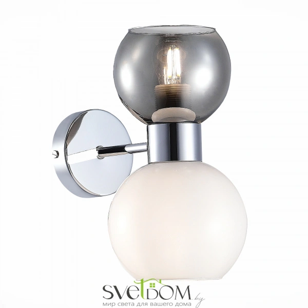 SLE1138-101-02 Светильник настенный Хром/Белый, Дымчатый E27 2*60W THONET