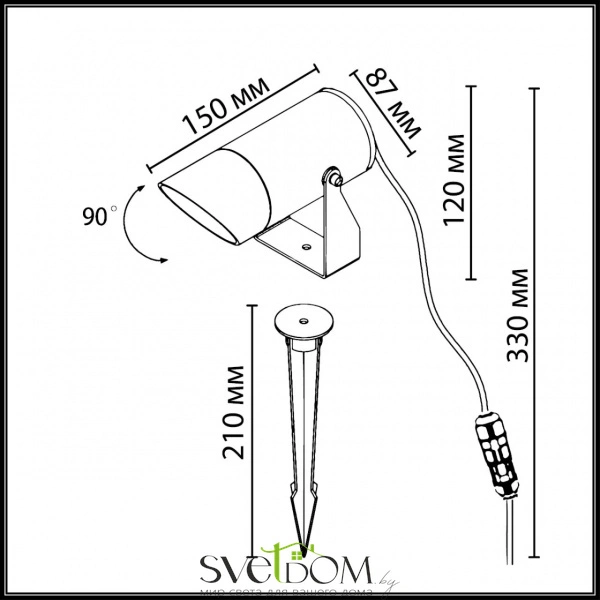 6647/15GL3 NATURE ODL26 687 светильник металл/металл IP65 LED 15W 1101Лм 3000K 60° 220-240V STIMA