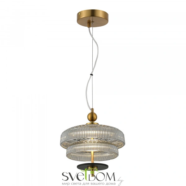 SL6122.303.01 Светильник подвесной ST-Luce Латунь/Латунь, Дымчатый LED 1*8W 3000K ORIENTAL