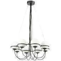 Lightstar 803287 Люстра GLOBO 8х40W E14 ЧЕРНЫЙ МАТОВЫЙ/БЕЛЫЙ