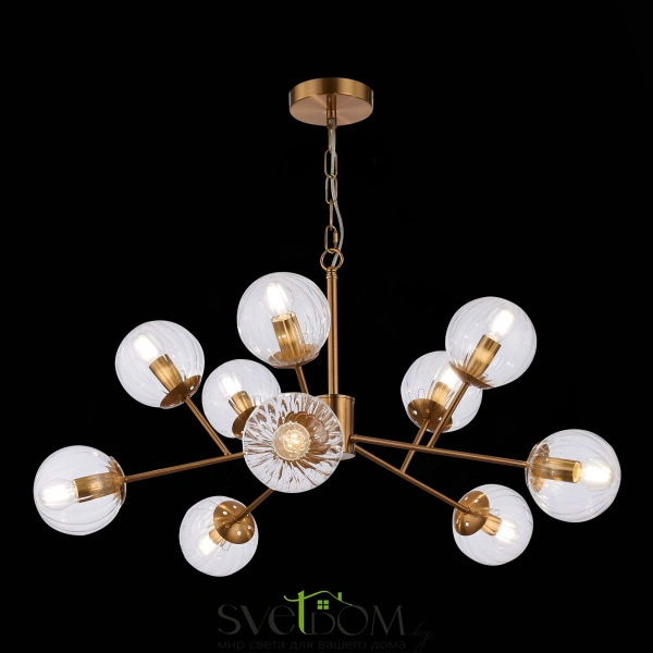 SLE220803-10 Светильник подвесной Латунь/Прозрачный E14 10*40W ANDRIA