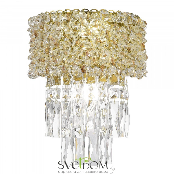 SL1637.301.02 Светильник настенный ST-Luce Латунь/Прозрачный, Янтарный E14 2*60W SELINE