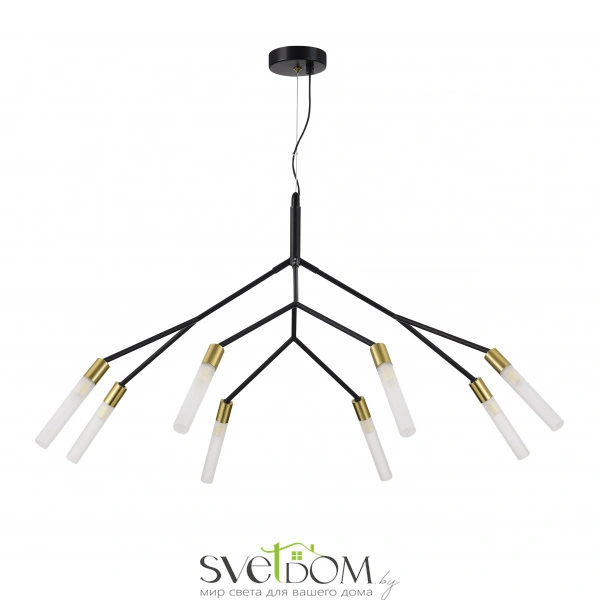SLE1129-403-08 Светильник подвесной Черный, латунь/Белый G9 8*5W KAITO