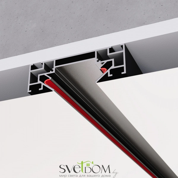 ST045.439.00 Профиль для монтажа однофазного шинопровода в натяжной потолок ST-Luce Черный Длина 3 0 Однофазная трековая система