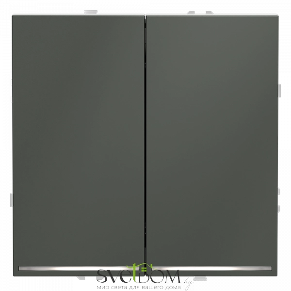 Проходной переключатель двухклавишный с подсветкой Voltum S70 VLS020406  VLS020406 Voltum