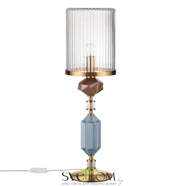 5414/1T MODERN ODL_EX26 023 античная бронза/коричневый/синий/металл/керамика Настольная лампа E14 1*40W TERRA