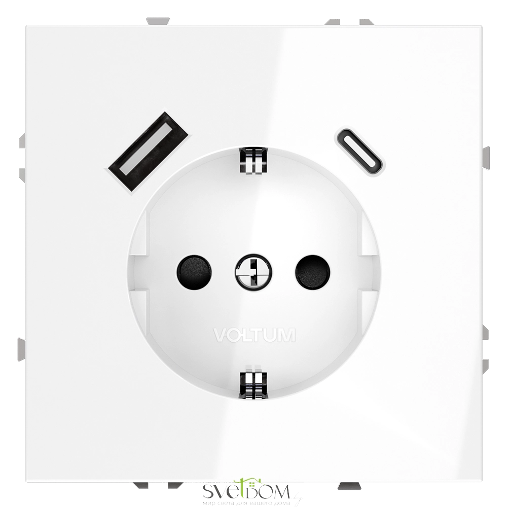 Розетка с USB, A+C Voltum S70 VLS040501  Voltum VLS040501