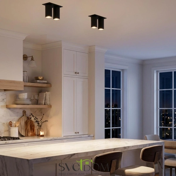 CITILUX CL512D21 AXEL Черный Св-к Спот Встр. 2-ламп.