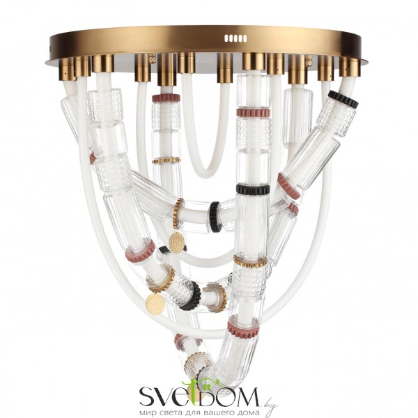 5455/80CL L-VISION ODL_EX26 043 сатин.латунь/терракот/черный Люстра потолочная LED 80W 4000K COLLIER