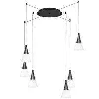 Lightstar 757067 Люстра CONE 6х40W GU10 ЧЕРНЫЙ МАТОВ/ПРОЗРАЧНО-МАТОВЫЙ