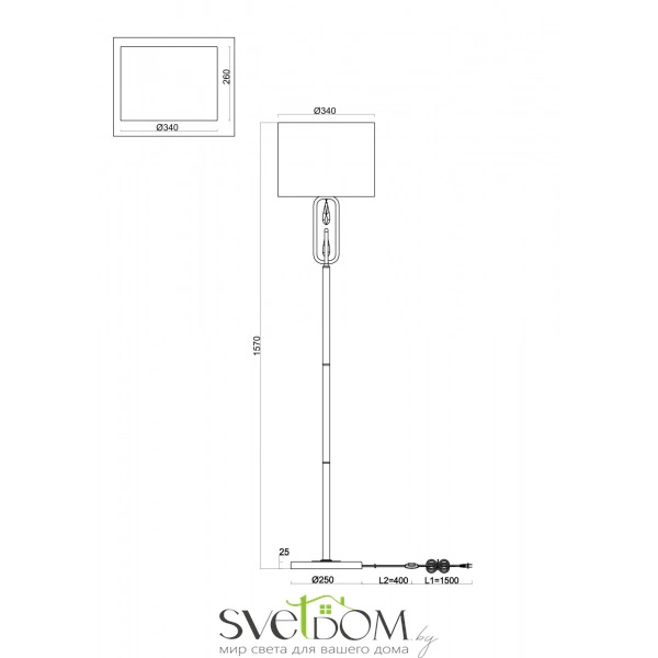 Напольный светильник (торшер) Freya FR1007FL-01BS