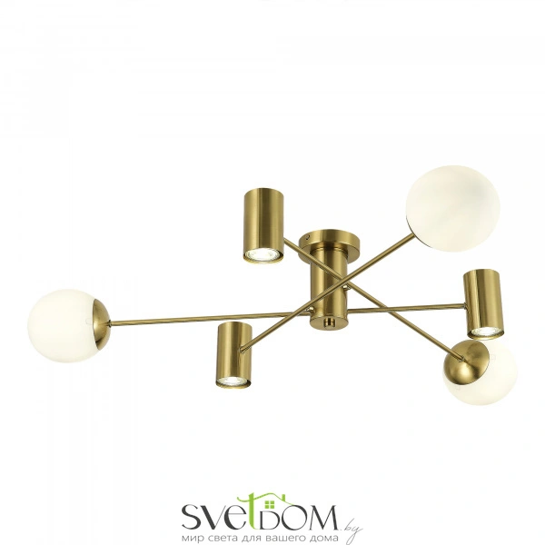 SLE1105-302-06 Светильник потолочный Латунь/Белый GU10+E27 3+3*5+60W RAITO