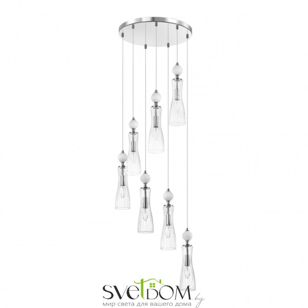 8268/7A NEOCLASSI LN26 159 хром/белый/прозрачный, металл/керамика/стекло Люстра каскадная Е14 7*40W 220V EMILY