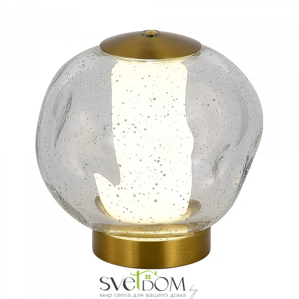 SL6520.304.01 Прикроватная лампа ST-Luce латунь/прозрачный с пузырьками воздуха LED 1*5W 4000K HELMI