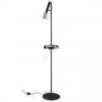 4240/1F HIGHTECH ODL21 259 черн/зол/металл Напольн.св-ник c выкл, USB IP20 LED GU10 max 10W MEHARI