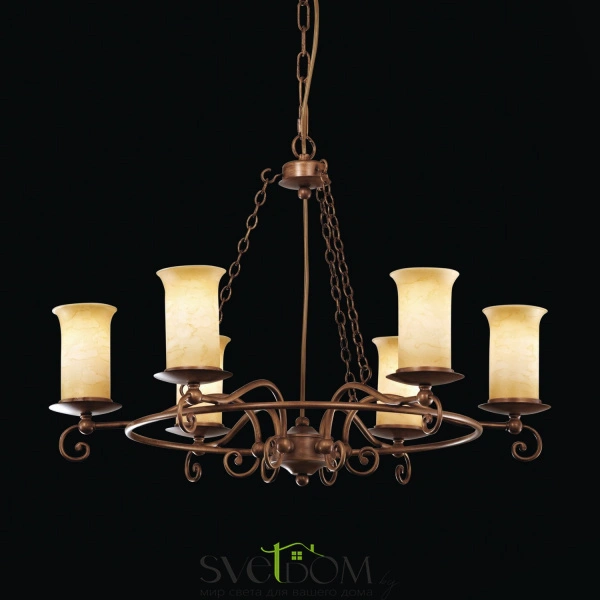 SL122.303.06 Светильник подвесной Коричневый/Янтарный E14 6*60W ANCORA