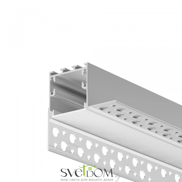 Алюминиевый профиль встраиваемый скрытого монтажа 59x59 (Серебро, 2 м), ALM-5959-S-2M 636014
