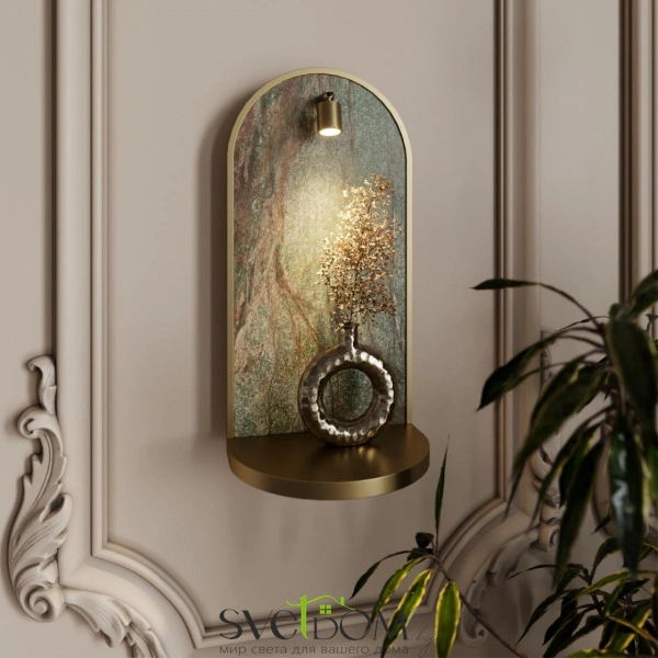 7175/3WL HIGHTECH ODL26 055 светильник темно-зеленый/бронза/мрамор/металл IP20 LED 3W 250Лм 3000K 220-240V GIARDINO